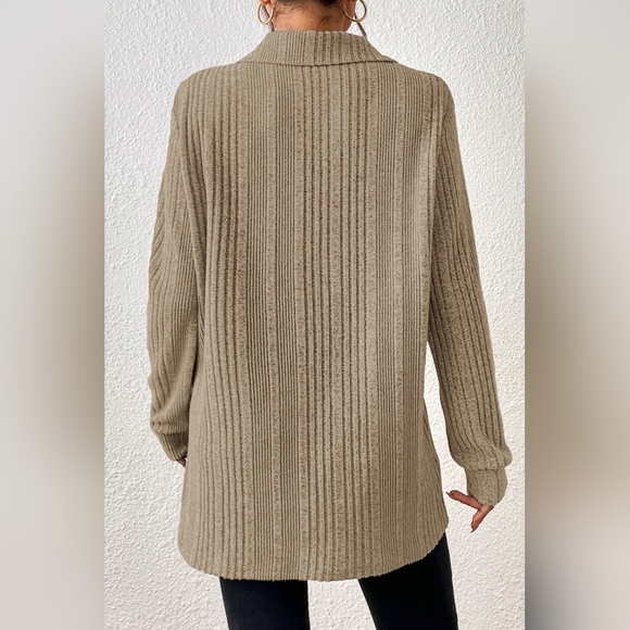 Slash & Sleek Long Sleeve Sweater - Picture 2 of 6